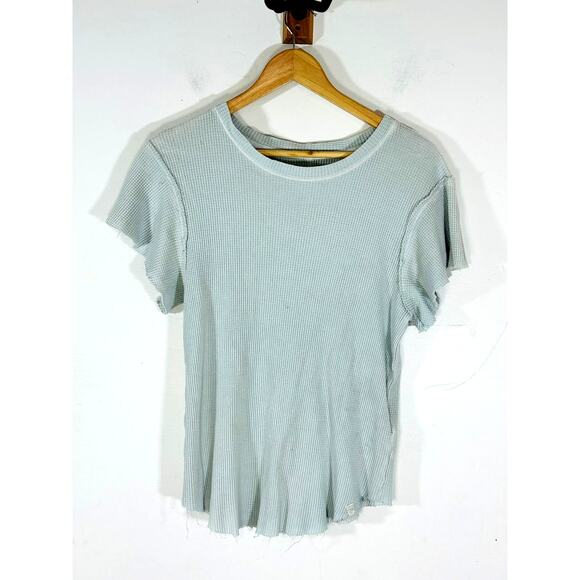 Free People We The Free waffle knit thermal t shirt womans Womans Large - Picture 1 of 12